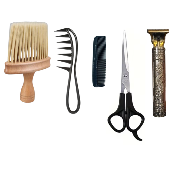 Dust Brush, Shark Comb,Portable Comb , Scissors and Hair Clipper