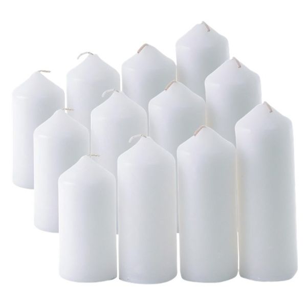 Vanilla Mini Pillar Candles - 12 Piece Set
