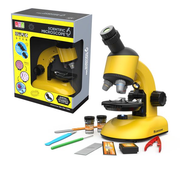 40X-1200X Children's Microscopes with 360 Rotation Head, Educational Toy