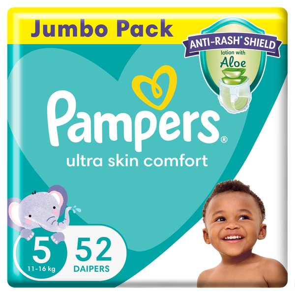 Pampers Anti-Rash Shield Taped Size 5 (11-16 kg) 52 Nappies
