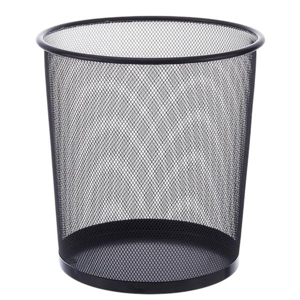 Metal Mesh Waste Bin - Black 12 Litre