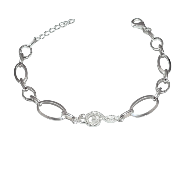 925 Sterling Silver Musical Theme Bracelet with a Sparkling CZ