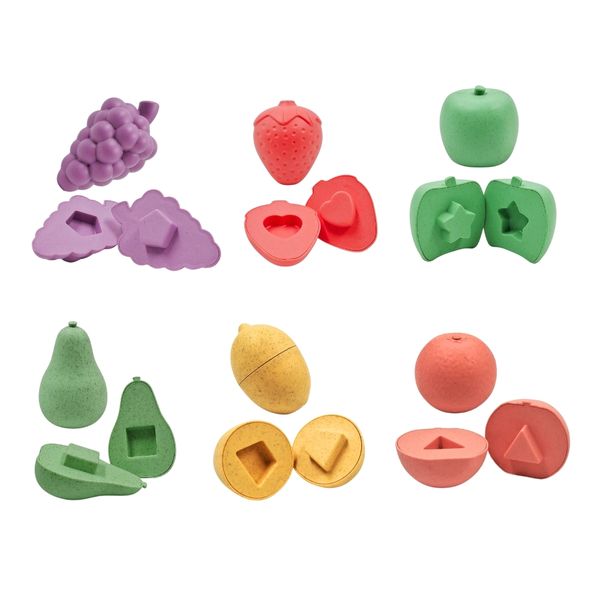 Mingli Toys - Shape Sorting Fruit Set - Eco-friendly Educational Toy - 12 Pieces