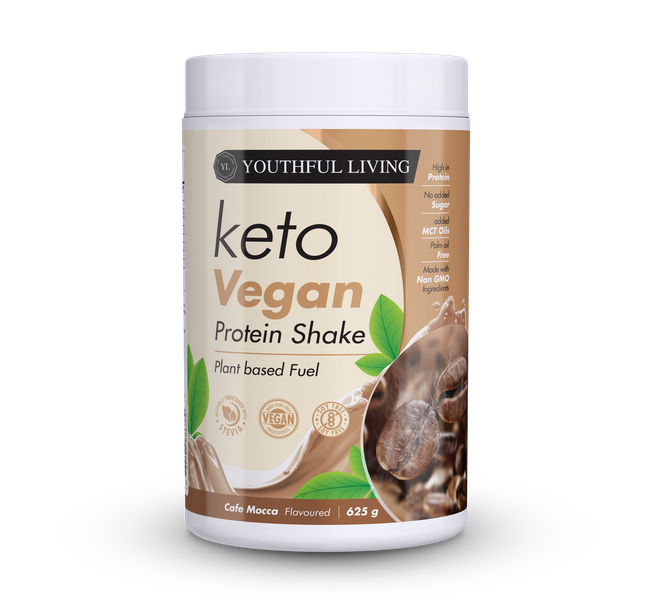 Keto Vegan Protein Shake - Plant-Based Supplement | Cafe Mocca 625g | YL
