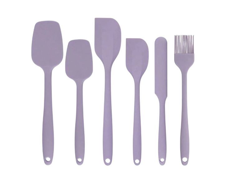 6 Piece - Silicone Kitchen Utensil Set - Purple