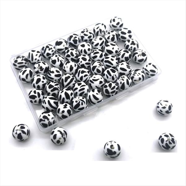 50 Pcs Silicone Beads 15Mm Bulk for Key Chain Bulk B