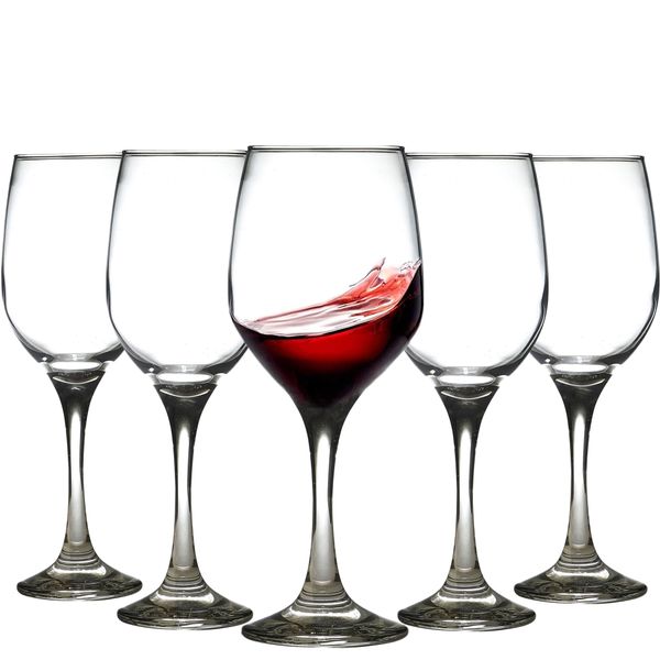 All Purpose White/Red Lead-Free Crystal Glass Wine Glasses - Set Of 12