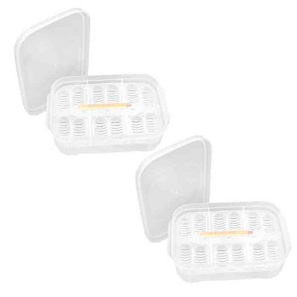 Reptile Breeder Box Holds 12 sml Reptile Eggs for Incubation 2Pack