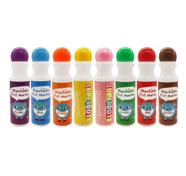 Washable Dot Markers for Toddlers 1-3, 8 Colors Dot Paints