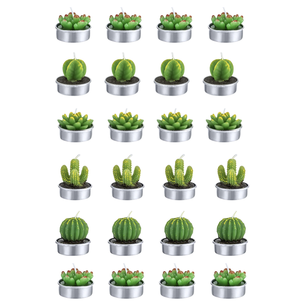 Set of 24 Cactus Tealight Candles