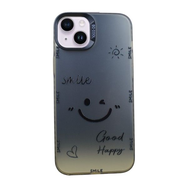 Happy Vibes Smiley Phone Case Compatible With IPH 14 Plus - Silver