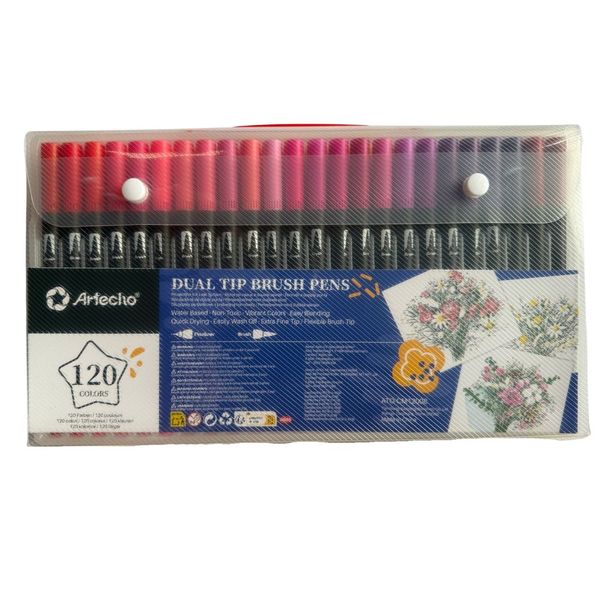 Artecho Dual-Tip Watercolour Brush Pens - 120 Colour - 0.4-2mm Line Width