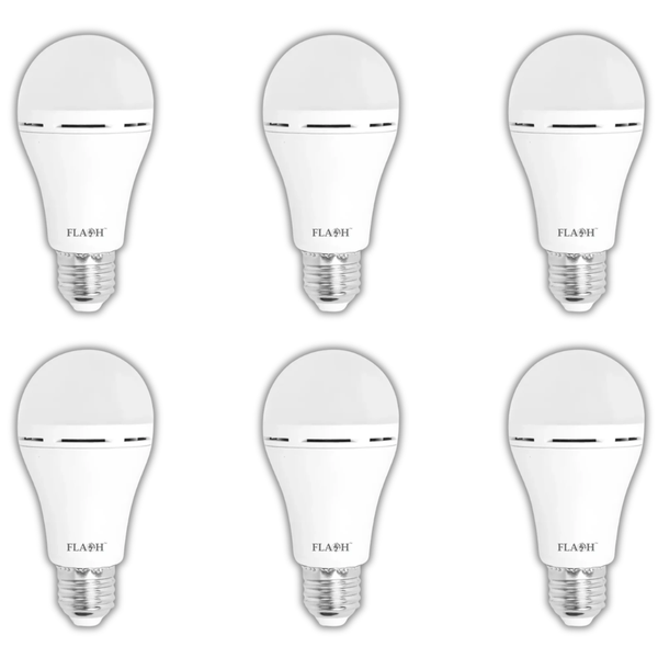 Flash 5W LED A60 Emergency Bulb E27 6000K- 6 Pack