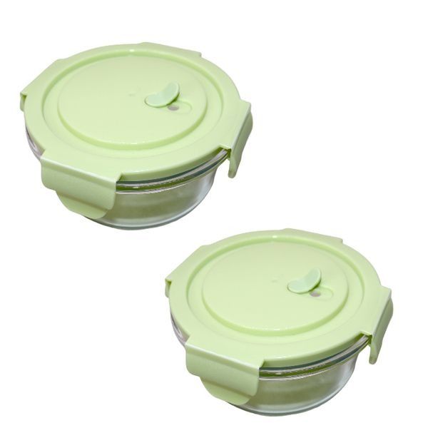 Microwave Safe Borosilicate Glass Oven Bowl Set with Airtight Glass Lid