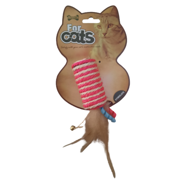 Interactive Cat Fur Play Feathers &amp; Rope Toy