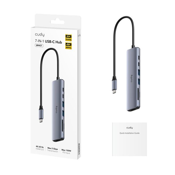 Cudy UH407 7-in-1 4K 60Hz HDMI / 2 x USB-A / TF / SD Card Slot &amp; USB-C Hub