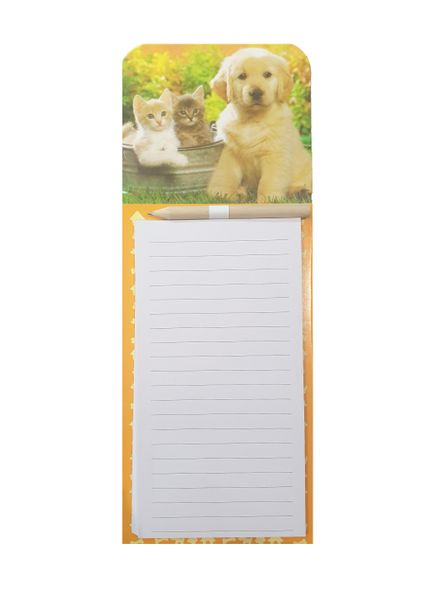 Pup &amp; Kitten Friends - Magnetic Novelty Shopping List Pad With Pencil