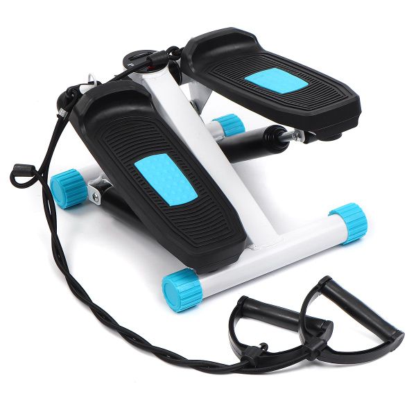Blue - Mini Stepper Trainer With Training Ropes And LCD Display