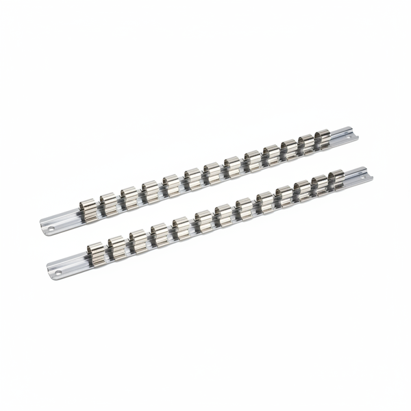 Force 3/8-inch Drive 13 Piece Socket Organizer Rail 280mm - 2 Pack
