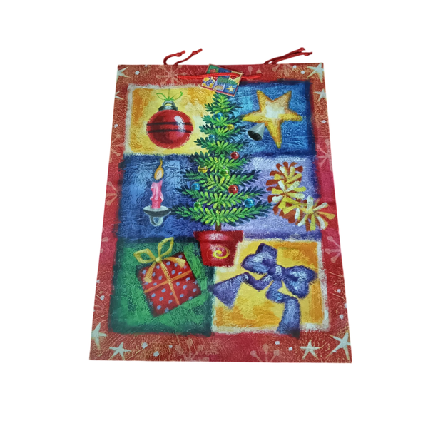 Patchwork Christmas Gift Bag - Pack of 10