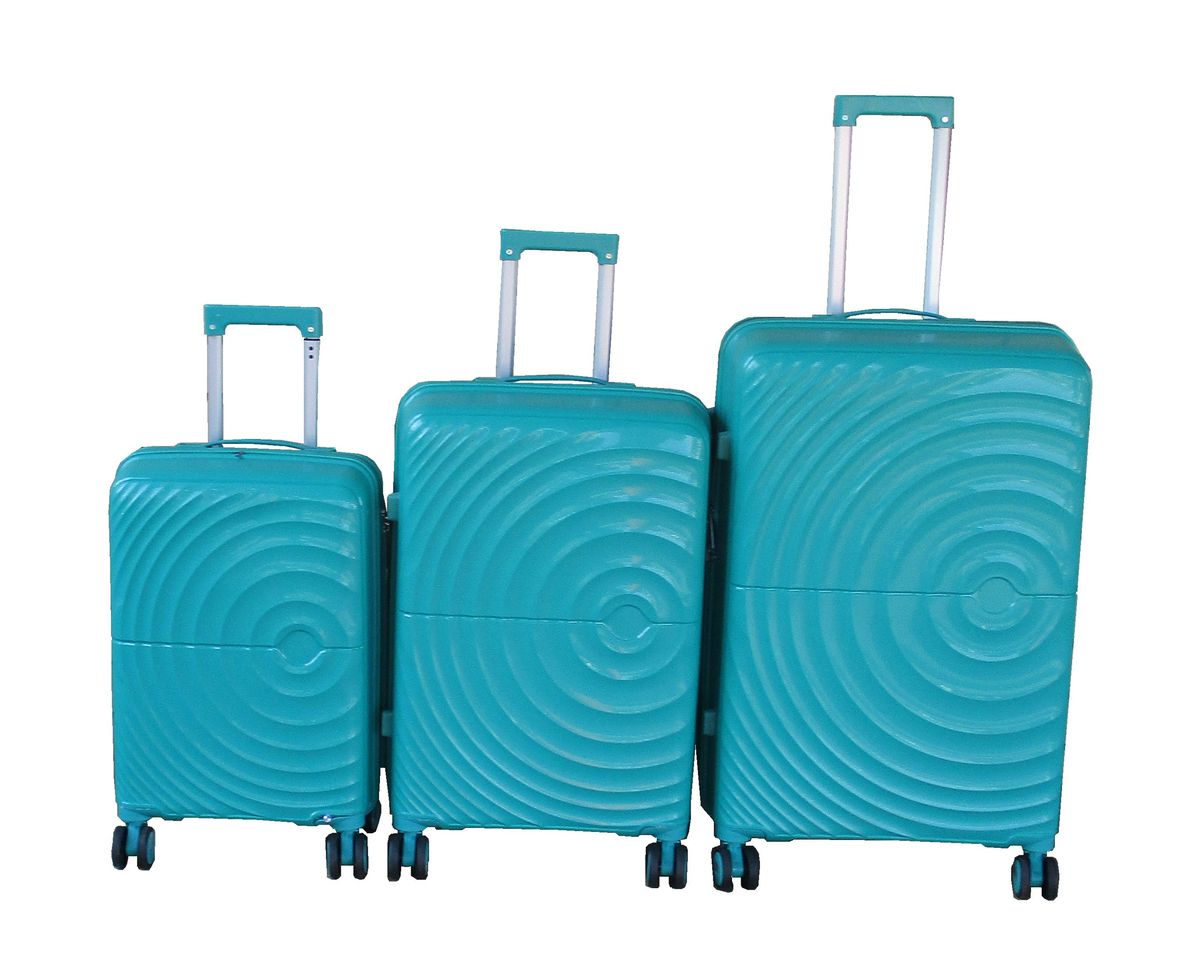 Unbreakable Bright Turquoise 3-Piece Luggage Set - Hard Shell and Lock