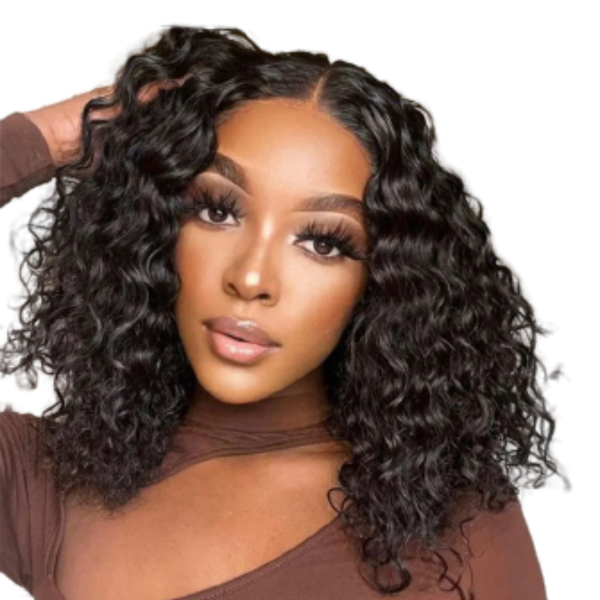 Brazilian Hair Wig, Deep Wave Curly Wig With 4x4 Closure.