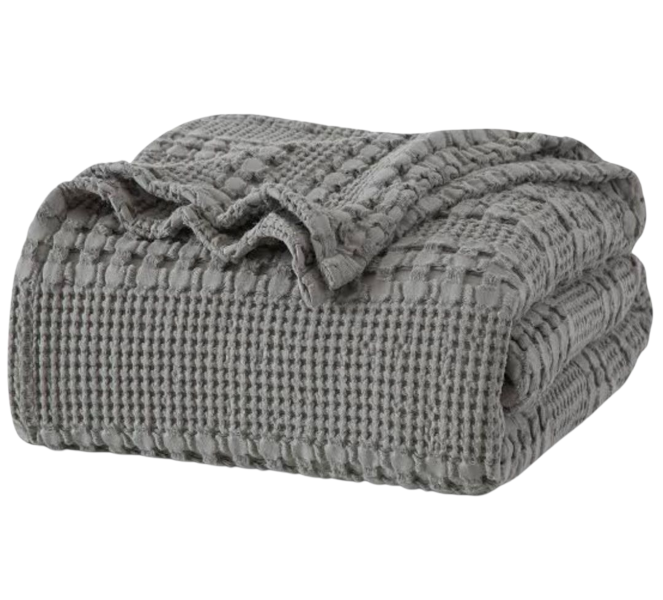 Cotton Waffle Weave Decorative Throw Blanket - 150cm