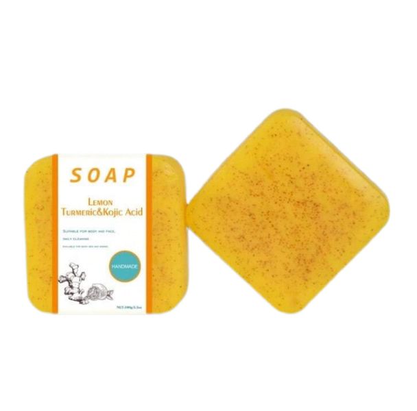 Lemon Turmeric &amp; Kojic Acid with Collagen Natural Soap Bar (2PC)