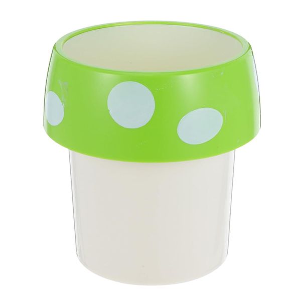 Mini Desktop Trash Can Mushroom Shape Small Plastic Wastebasket Green Cute