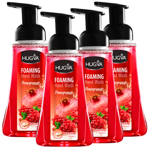 Hugva 500ml Foaming Hand Wash Soap, Pomegranate, Special Formula Pack of 4