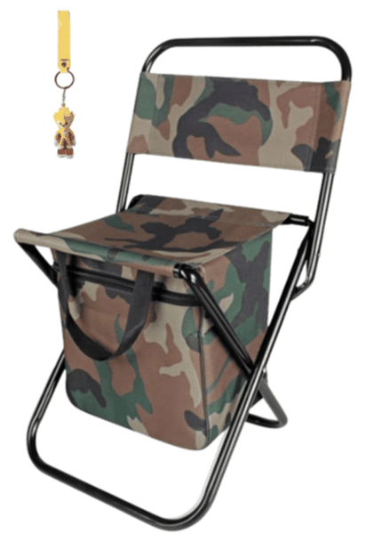 Portable Camouflage Mini Folding Chair - With Key Holder
