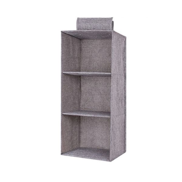 Multifunctional Washable Folding Hanging Gray Cotton and Linen Storage Bag
