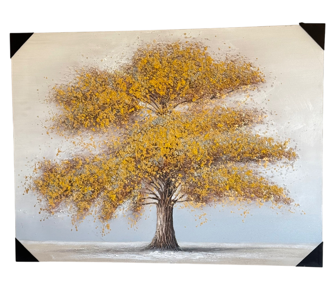 Golden Tree Wall Art Canvas - 120cm (L) x 90cm (H)