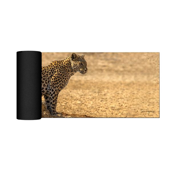 Leopard at Waterhole Desk Pad by Fanie Heymans