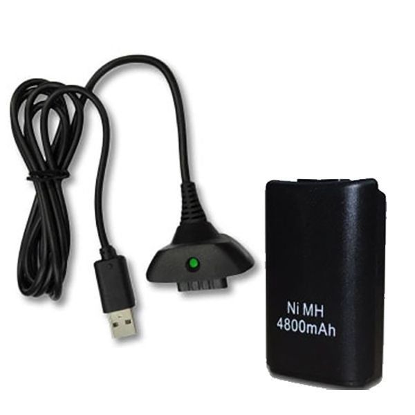 Replacement Play and Charge Kit Black (Xbox 360)