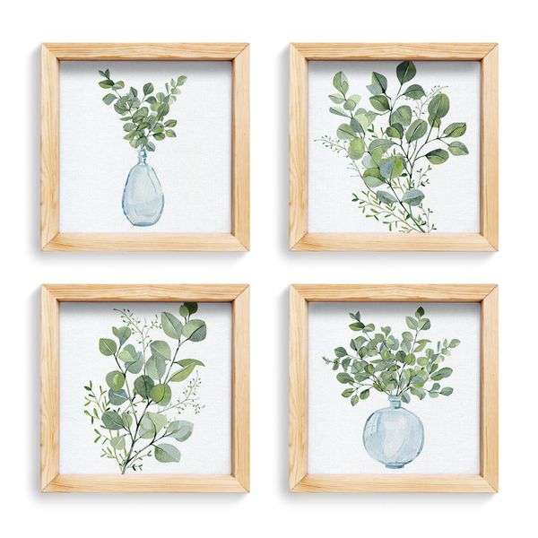 Cape Art Pine Boxed Canvas 4 Piece Collage Eucalyptus Stems