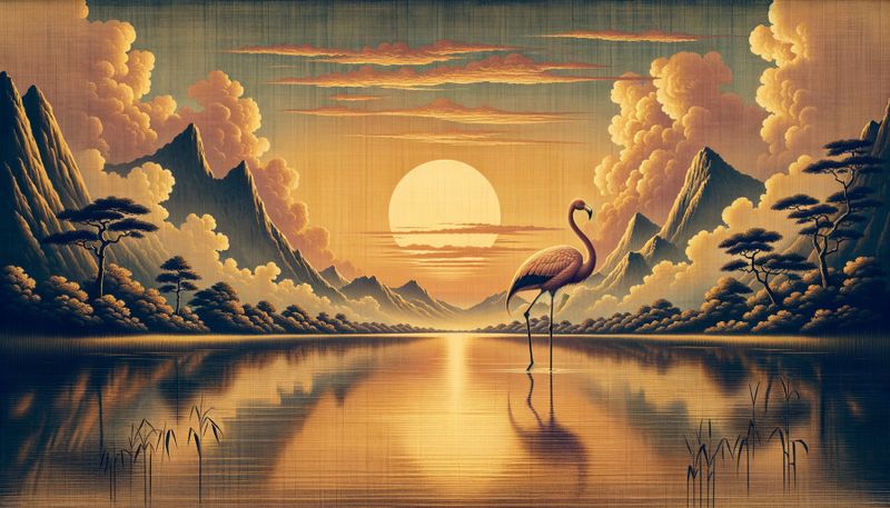 Canvas Wall Art - Flamingo Abstract