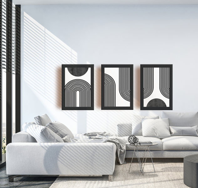 Black and Grey Boho Art Prints - A3 Unframed