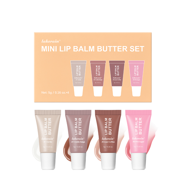 Lakerain Mini Lip Balm Butter Gift Set (4 Coloured Lip Gloss Minis)