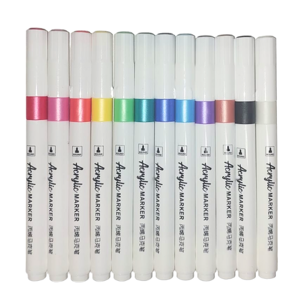 Multi Color Acrylic Markers - Pack of 12