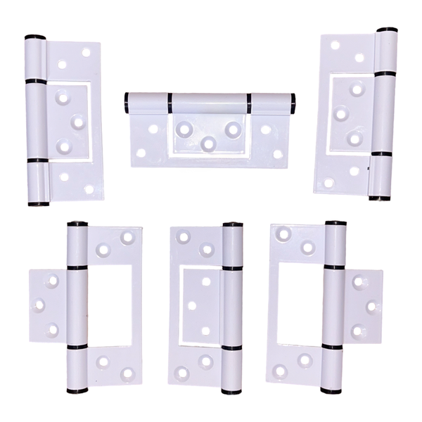 Aluminium White Single Hinges Flush 104 Combo 6