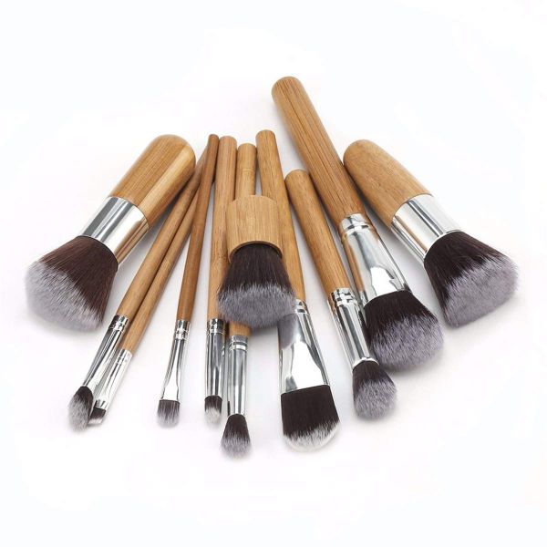 Makeup Foundation Brushes 11 Piece Bamboo Makeup Brushes