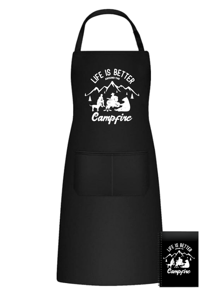 Fishing Camping Fun Kitchen Braai Apron - Life is Better Campfire