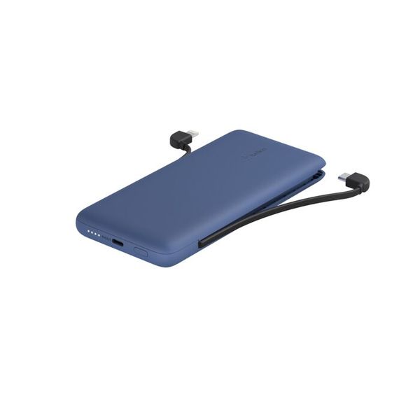 Belkin BOOSTCHARGE Plus 10K Portable Charger Power Bank (10,000 mAh with Integrated Lightning (MFI) and Integrated USB-C Cables and Additional USB-C