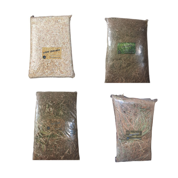 Wood Shavings &amp; Hay with Oats Hay pluse Teff Grass Four Compressed Combo