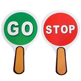 Toys Red & Green Double-Sided Stop And Go Signs Set of 2 - 25cm