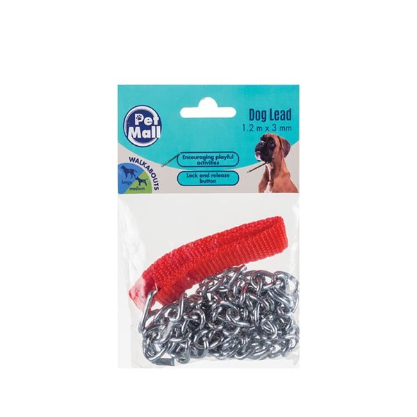 Bulk Pack x 3 Pet Dog-Lead Steel, Nylon Handle 3mmx1,2m