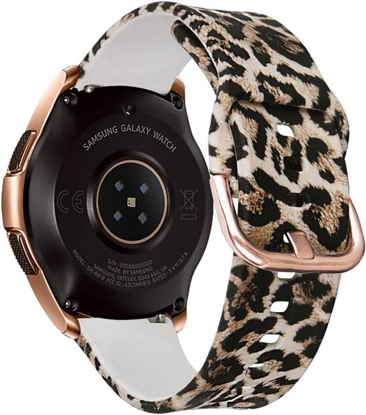 20mm Sports Strap Compatible with Samsung / Huawei / Garmin Watch - Leopard Print