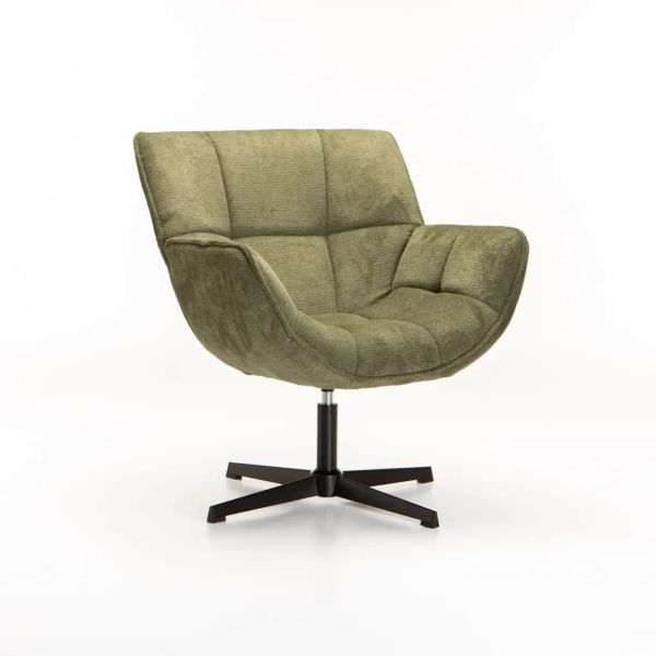 Zari Fabric Swivel Chair
