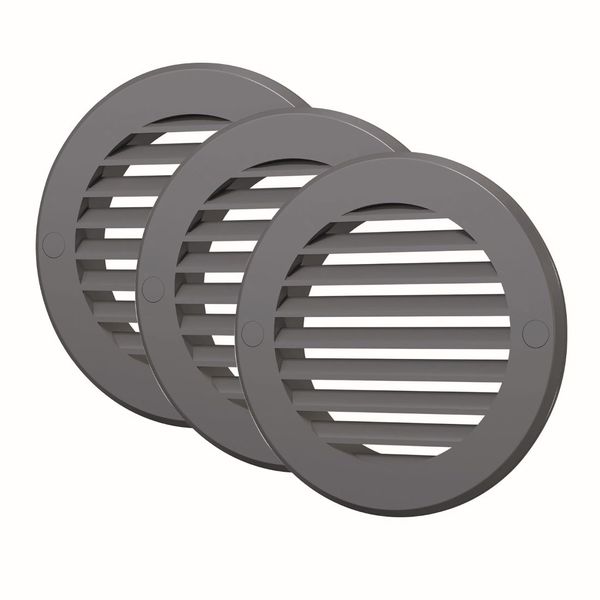 Ventilation Grille Covers 100mm 3 Pieces Grey